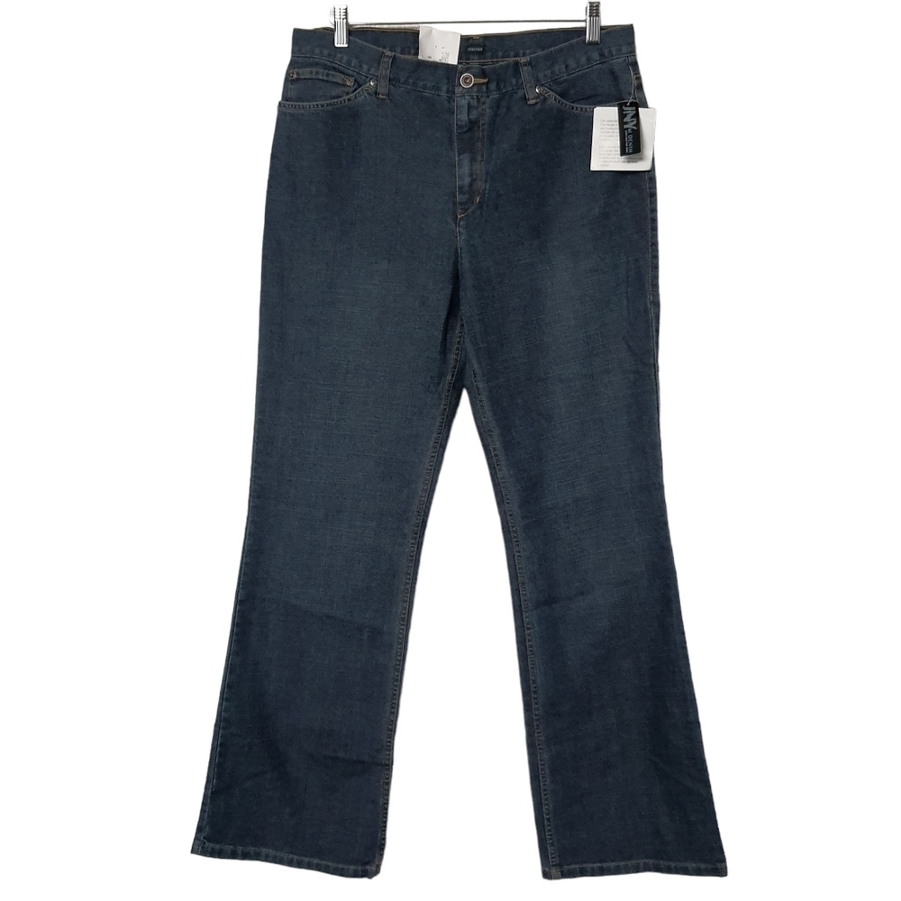 Jones New York Sport Premium Denim Flare Jeans Blue Black Wash Size 14 - Picture 1 of 14